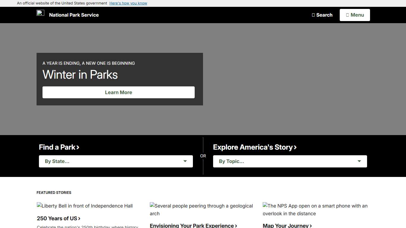 NPS.gov Homepage (U.S. National Park Service)